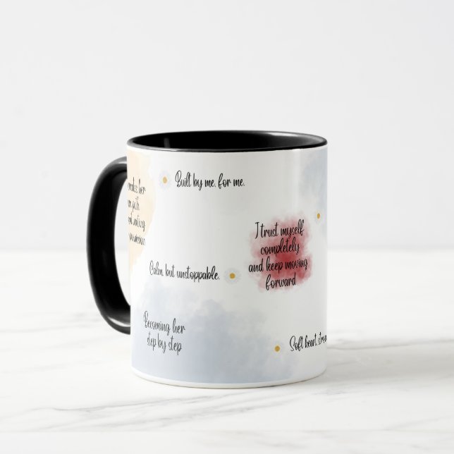 Self Love Inspirational Quote Mug, Soft Feminine  Mug (Front Left)