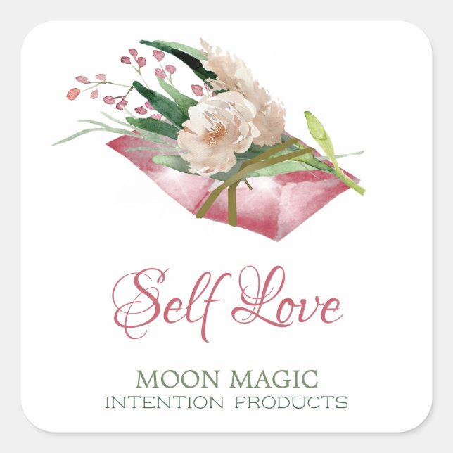 Self Love Intention Crystal Candle Labels (Front)