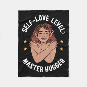 Self-love Level Master Hugger Sticker Fleece Blanket