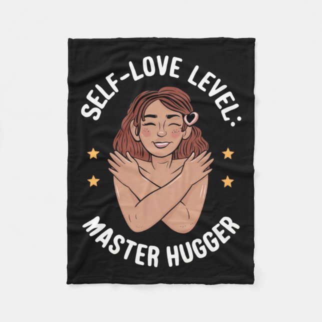 Self-love Level Master Hugger Sticker  Fleece Blanket (Front)