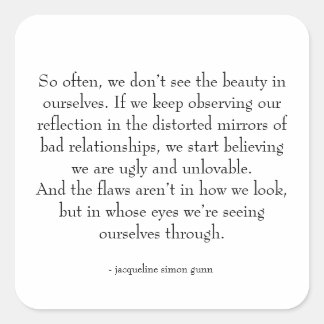 self-love quote  square sticker