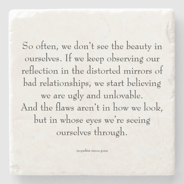 self-love quote  stone coaster (Front)