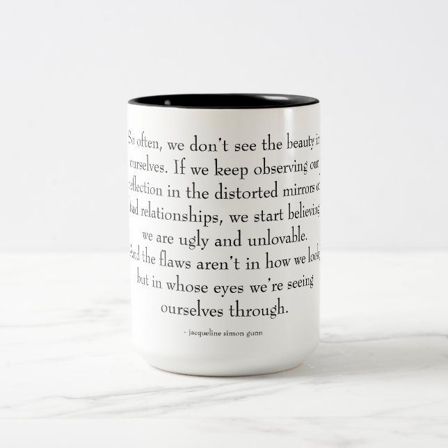 self-love quote  Two-Tone coffee mug (Center)
