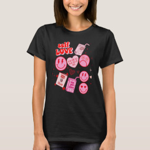 Self Love Retro Valentine's Day Happy Face Boho He T-Shirt