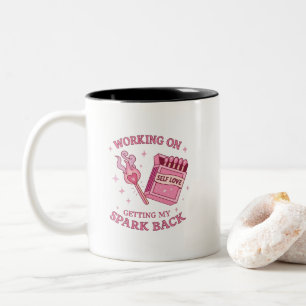 Self Love Spark Pink Matchbook Empowerment Two-Tone Coffee Mug