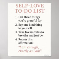 Self-Love To-Do List – Minimalist Affirmation Wall