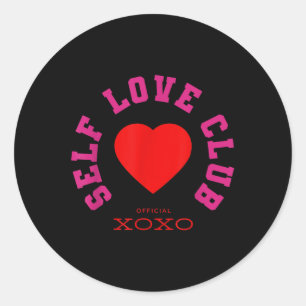 Self Love Valentines Club Vintage Mental Health Aw Classic Round Sticker