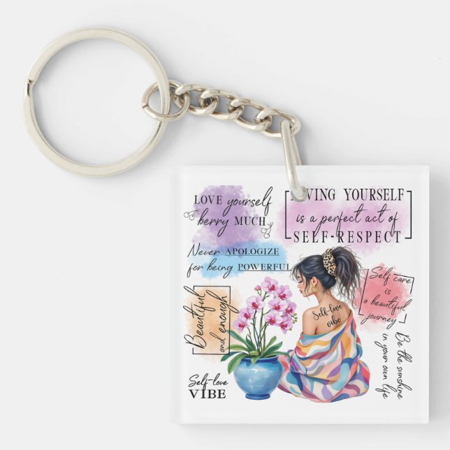 Self Love Vibes | Empowerment Aesthetic Key Ring (Front)