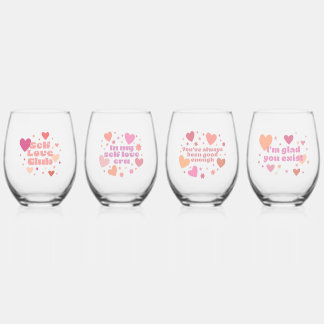 Self Love Wine Glasses Set of 4