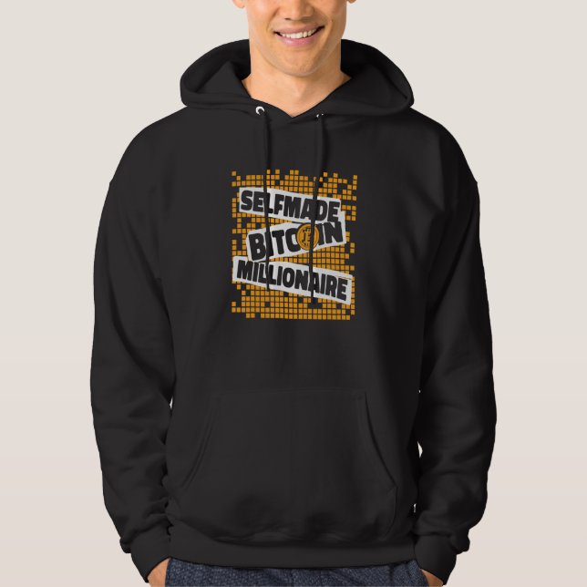 Self made Bitcoin Millionaire Blockchain Crypto Bi Hoodie (Front)
