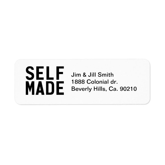 Self Made Independent Return Address Label (Front)
