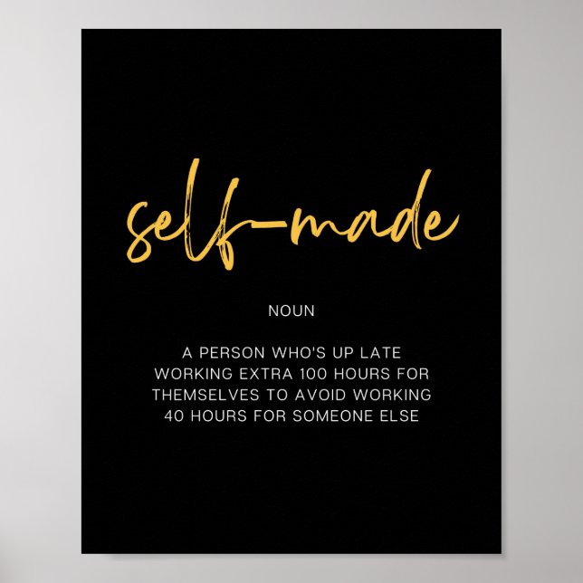 Self-Made Inspiring Quote Poster (Front)