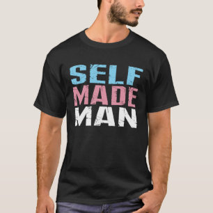 Self Made Man Transman LGBT Trans Pride Flag Cute  T-Shirt
