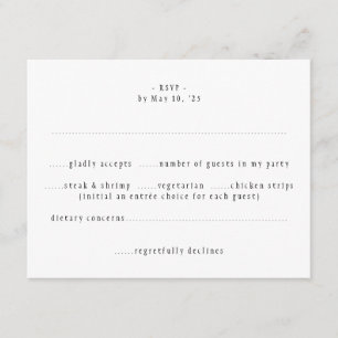 Self Mailing Butterflies Wedding RSVP card