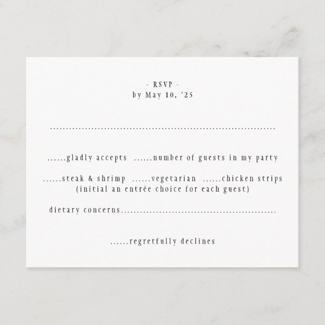 Self Mailing Butterflies Wedding RSVP card (Front)