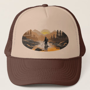 Self Meditation Fly Fishing In Mountain Stream Trucker Hat
