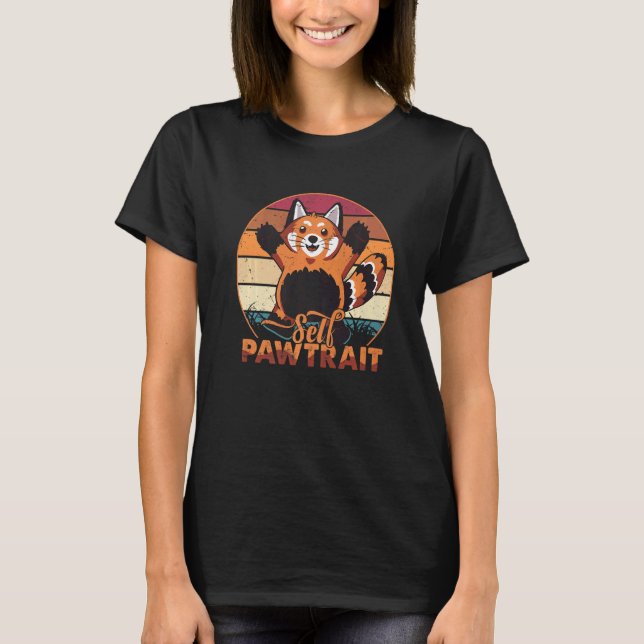 Self Pawtrait  Cute Red Panda  Adorable Bear T-Shirt (Front)