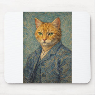 Self-Pawtrait with Swirling Purrs Mousepad
