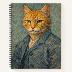 Self-Pawtrait with Swirling Purrs Spiral Notebook