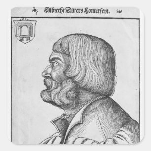 Self portrait, 1527 square sticker