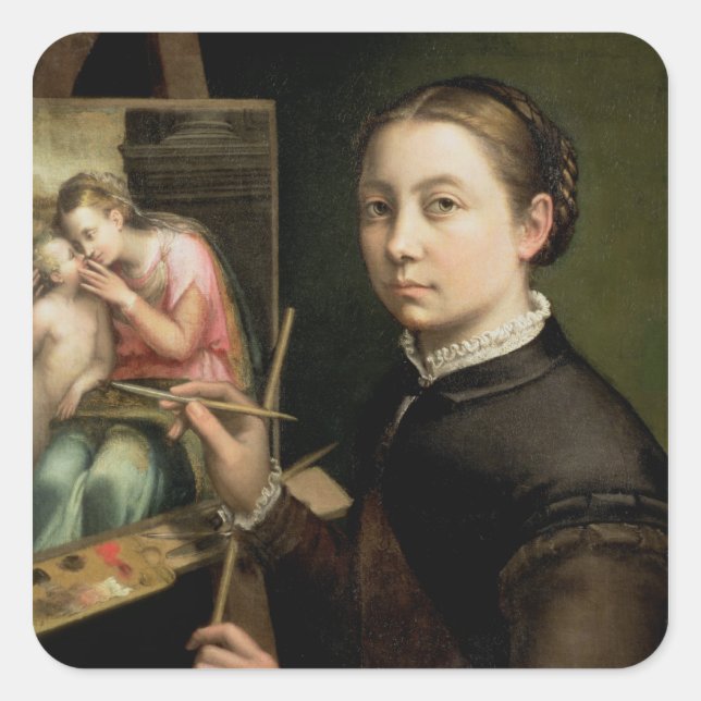 Self portrait, 1556 square sticker (Front)