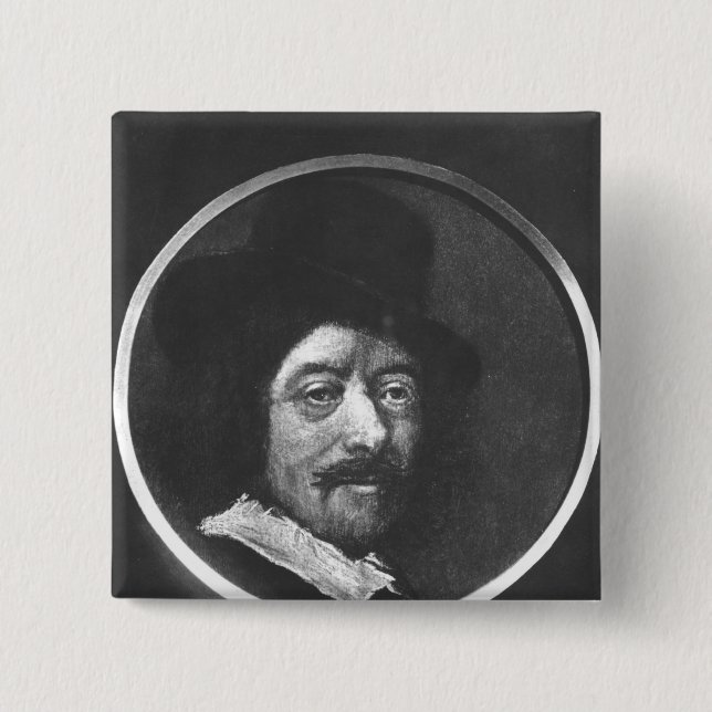 Self portrait 15 cm square badge (Front)