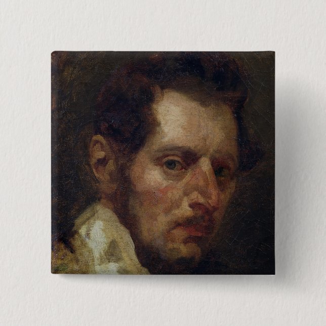 Self portrait 15 cm square badge (Front)