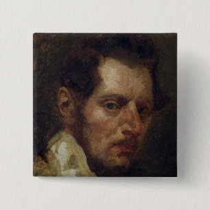 Self portrait 15 cm square badge