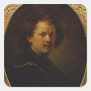 Self Portrait, 1633 Square Sticker