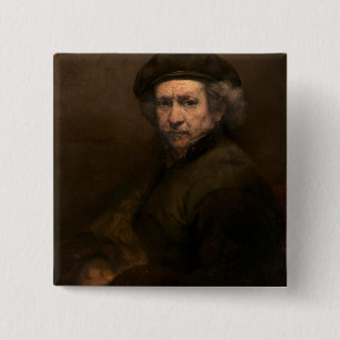 Self-Portrait, 1659 (oil on canvas) 15 Cm Square Badge