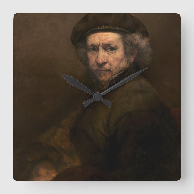 Self-Portrait, 1659 (oil on canvas) Square Wall Clock (Front)