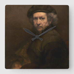 Self-Portrait, 1659 (oil on canvas) Square Wall Clock