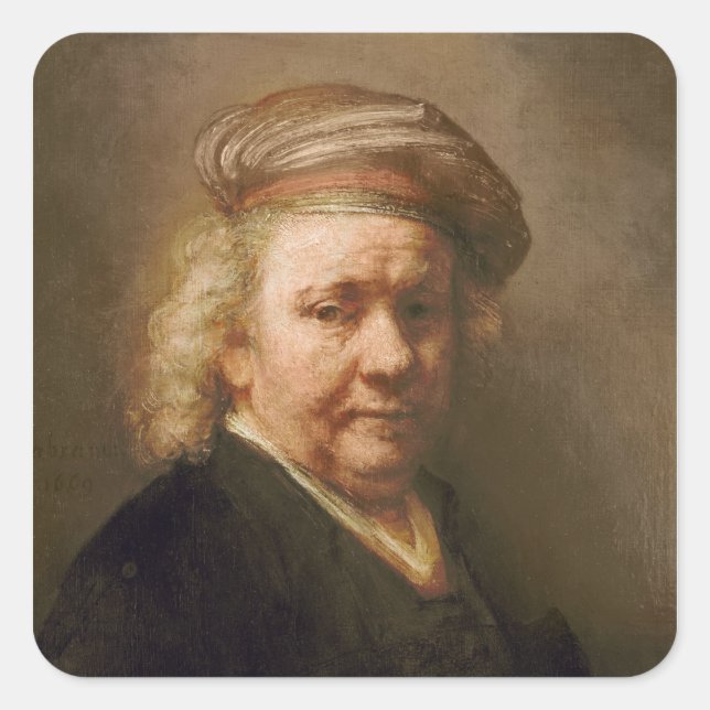 Self Portrait, 1669 Square Sticker (Front)
