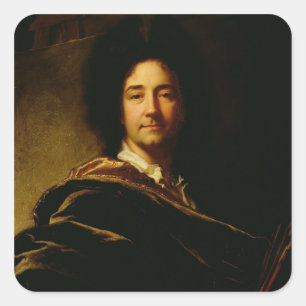 Self Portrait, 1716 (oil on canvas) Square Sticker