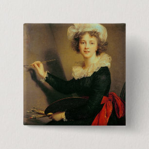 Self Portrait, 1790 (oil on canvas) 15 Cm Square Badge