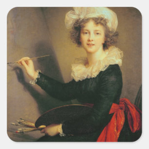 Self Portrait, 1790 (oil on canvas) Square Sticker