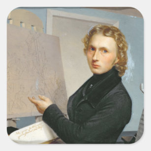 Self Portrait, 1822 Square Sticker