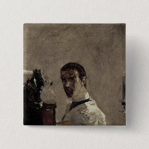 Self Portrait, 1880 15 Cm Square Badge