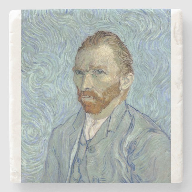 Self Portrait 1889 by Vincent van Gogh Stone Coaster (Front)