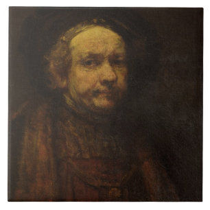 Self Portrait as an Old Man, c.1664 (oil on canvas Ceramic Tile