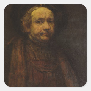 Self Portrait as an Old Man, c.1664 (oil on canvas Square Sticker