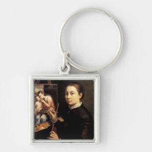 Self Portrait at the Easel Key Ring