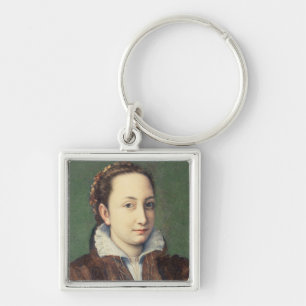 Self portrait, attired as maid-of-honour key ring