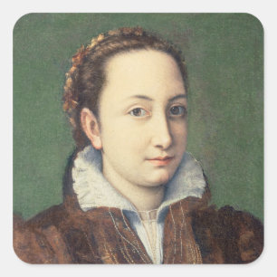Self portrait, attired as maid-of-honour square sticker
