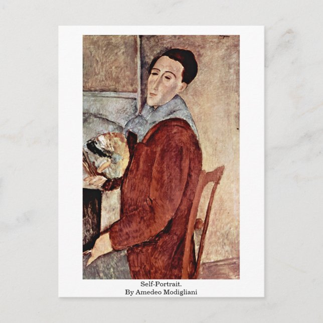 Self-Portrait. By Amedeo Modigliani Postcard (Front)
