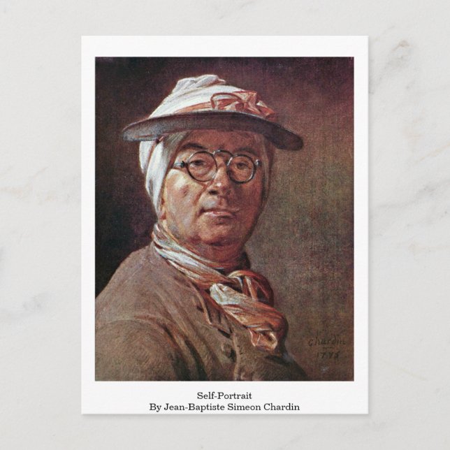 Self-Portrait By Jean-Baptiste Simeon Chardin Postcard (Front)