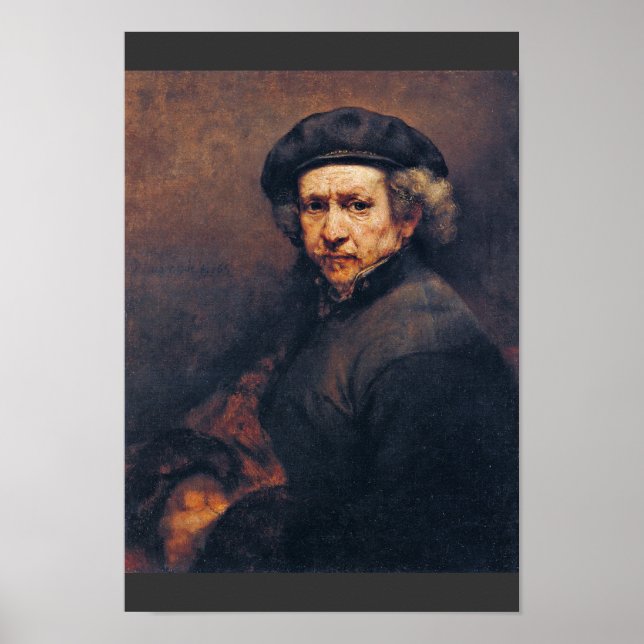 Self-Portrait,  By Rembrandt (Best Quality) Poster (Front)