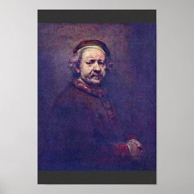 Self-Portrait. By Rembrandt Van Rijn Poster (Front)