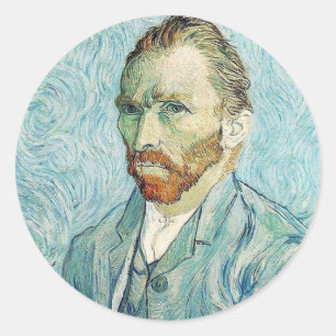 Self Portrait by Vincent Van Gogh Classic Round Sticker