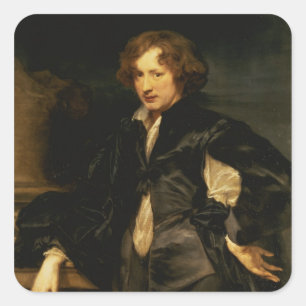Self portrait, c.1620-21 square sticker